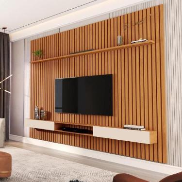 Imagem de Conjunto de Painel Ripado e Nicho 2.2 Bahamas Nature Off White - CASA 