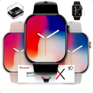 Imagem de Relógio Smartwatch W10 Pro Branco + Pulseira Extra Amoled Chatgpt A Pr