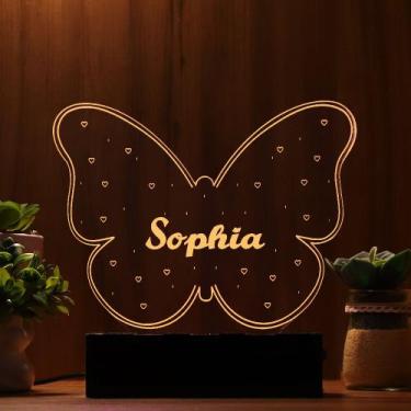 Imagem de Luminária Abajur Borboleta LED Amarelo - Bold