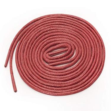 Imagem de Uxcell 2 pares de cadarços redondos encerados Oxford coloridos para botas sociais, Vermelho, 180cm / 70.86"