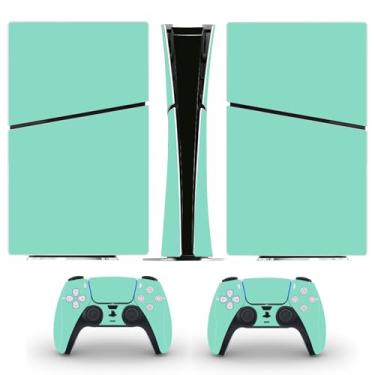 Imagem de Adesivo para PS5 Slim Digital Edition, capa protetora de vinil para console que muda de cor para controle de jogo (turquesa)