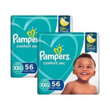 Imagem de Kit Fralda Pampers Confort Sec Super Tamanho XXG 112 Tiras