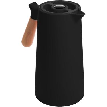 Imagem de Garrafa Térmica Wolff Nórdica Plástico Cabo Madeira Preta 1l