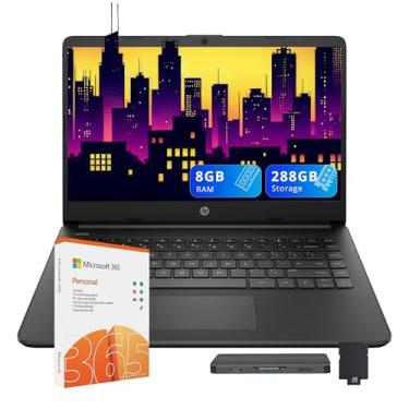 Imagem de HP Laptop Stream HD de 14 polegadas, Intel Celeron N4120, 8 GB de RAM, armazenamento de 288 GB (128 GB eMMC + conjunto de estação de ancoragem SSD de 160 GB), gráficos Intel UHD, webcam HD, WiFi,