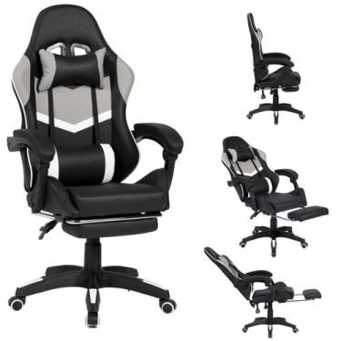 Imagem de Cadeira Escritorio Gamer Ajustes Ergonômica B7-008 BRIN7, Preto/Branco