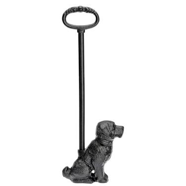 Imagem de Hoowen Rolha de porta pesada de ferro fundido, batente de porta decorativo, batentes de porta para porta interna (preto/cachorro/5bl