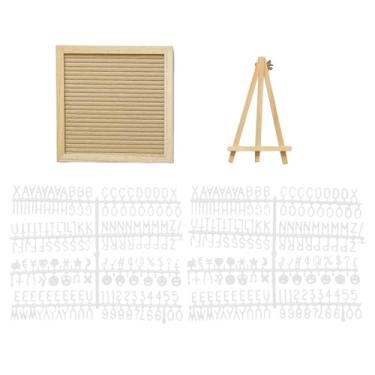 Imagem de XLWLLNJ Quadro de feltro com letras, números e símbolos, quadro de mensagens decorativo e mutável para decoração de sala de aula hotel, Cáqui