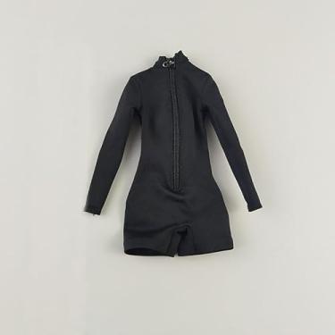 Imagem de ATSTORYTIDE 1/6 Ratio of Women's Clothing，Sexy high Neck Jumpsuit, Jumpsuit Shorts (Black)