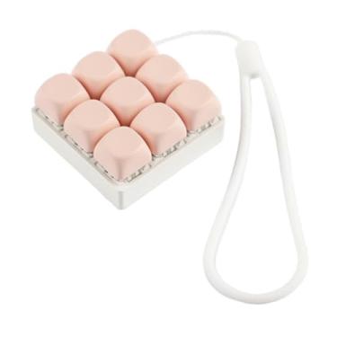Imagem de Colaxi Chaveiro de brinquedo Fidget com teclado e cordão de silicone para celular, presente prático, compacto e divertido para amantes, Rosa