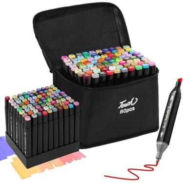 Imagem de Conjunto Estojo Caneta Touch Permanente – Ponta Dupla | Cores Vibrantes Para Colorir, Escrever e Criar! Transforme sua criatividade em arte com o Conjunto de Canetas Touch! (80)