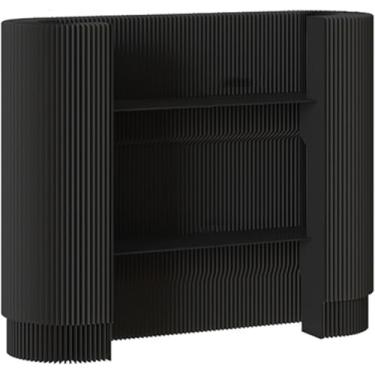 Imagem de Mesa De Escritório Frontal, Mesa De Recepção Moderna, Suporte De Check-out Portátil Curvo Balcão De Checkout De Varejo Mesa De Recepcionista, Para Feiras De Artesanato, E, Brown