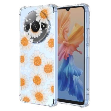 Imagem de RRXSYXL Capa para Xiaomi Poco C61, Capa Redmi A3 4G com estampa floral transparente, capa macia à prova de choque para Xiaomi Poco C61, Redmi A3 4G, margarida floral