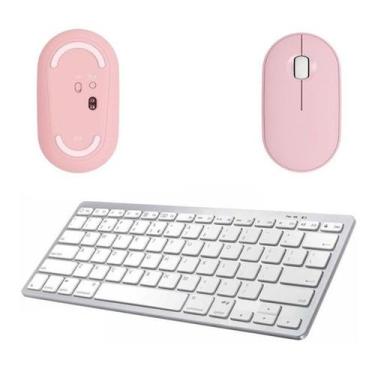 Imagem de Mou Rosa/teclado Bluetooth P/galaxy Tab A8 Sm X200/x205 10,5 - BDNET
