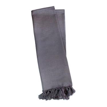 Imagem de Manta para Sofá em Tecido Jacquard Falso Liso Cinza Chumbo - Jacquard 