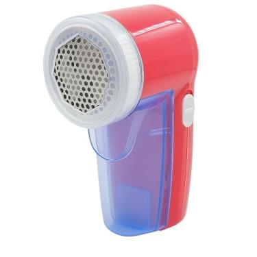 Imagem de Removedor de Bolinhas de Roupa Elétrico Portátil – Funciona com 2 Pilhas AA, Compacto, Tampa Protetora, Ideal para Roupas e Tecidos, 13x7,5cm – Vermelho e Azul
