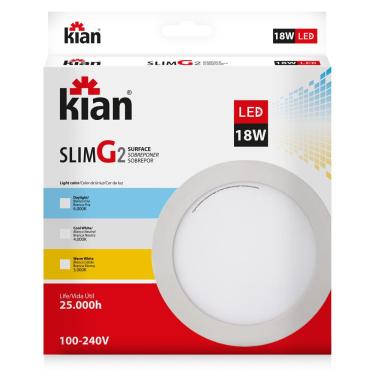 Imagem de Painel Led de Sobrepor Redondo 18W Kian Branco Bivolt