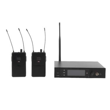 Imagem de Jectse 2 Em 1 de Monitoramento Sem Fio No Ouvido Com a Tecnologia de Sinal Forte UHF, Tela LCD, Receptor Leve do Cinto para o Palco e o Desempenho da KTV (Plugue nos EUA)
