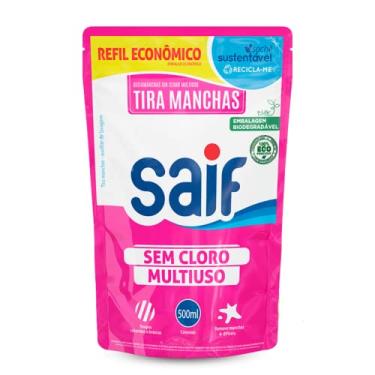 Imagem de Saif Tira Manchas Sem Cloro Multiuso Sachê 500Ml Removedor De Manchas Multiuso Rosa Mais Poderoso Na Remoção De Manchas Roupas Brancas E Coloridas Embalagem Econômica