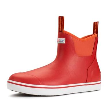 Imagem de SUREWAY Botas de Chuva Femininas Profissionais Antiderrapantes para Pesca e Tornozelo Botas de Chuva Impermeáveis, Vermelha feminina, 36