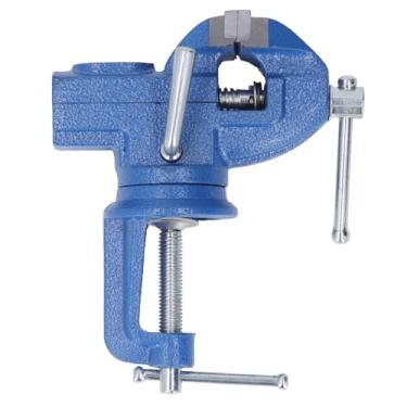 Imagem de Crampo de torno de mesa de 2 polegas na banca de trabalho Base de rotação de 360 ​​graus Base de rotação ajustável Torno de madeira para uso pesado Construção para projetos de