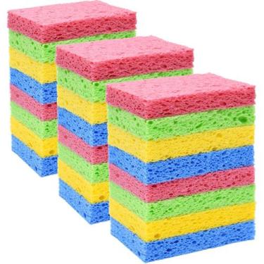 Imagem de Esponjas de cozinha OleShy Natural Celulose, pacote com 24 - YoleShy