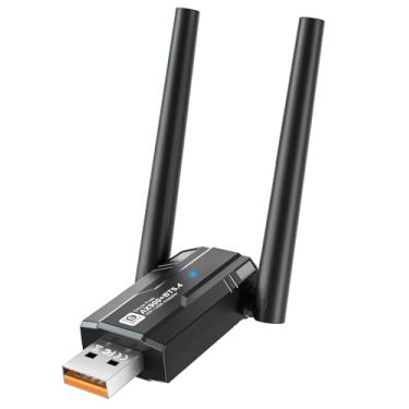 Imagem de Adaptador USB WiFi 6 com Bluetooth 5.4 banda dupla 2,4/5GHz, adaptador de rede sem fio USB AX900Mbps com antena 5dBi para desktop/laptop, 802.11ax, WPA3, compatível com Windows 11/10/8.1/8/7