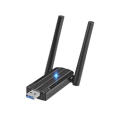 Imagem de Adaptador USB WiFi 6 sem fio para PC – 802.11ax WiFi USB, adaptador WiFi PC 1800Mbps para laptop desktop, adaptador sem fio de banda dupla para Windows 7/10/11, adaptador de rede sem fio para computador PC