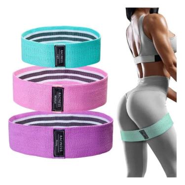 Imagem de Kit 3 Faixas Mini Band Super Elástica Para Treino Exercícios