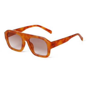 Imagem de Óculos de sol vintage amarelos grandes, femininos e masculinos, óculos de sol luxuosos com armação de tartaruga (10)