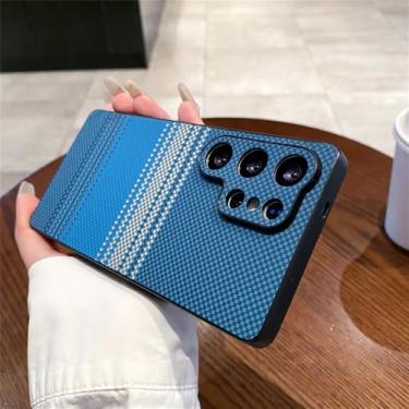 Imagem de Capa de celular de fibra de carbono para Samsung Galaxy S25 S24 Ultra S23 S22, proteção fina, rígida e colorida, azul, para Galaxy S22 Ultra 5G
