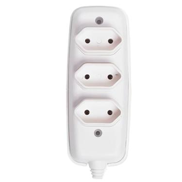 Imagem de Tomada Em Barra Tripla Bipolar 2p 10a 250volts Branca - 2633 - Ilumi Tomada Tripla 2p 10a 250v Branca 2633 Ilumi