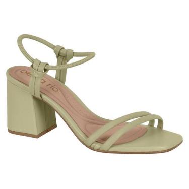 Imagem de Sandália Beira Rio Salto Grosso Strass Glitter, Verde, 37