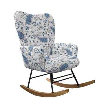 Imagem de CRFATOP 1 capa para cadeira de balanço de berçário impressa para cadeira de balanço estofada, capa de poltrona para banquete, capa elástica, protetor de móveis para sala de estar, quarto, escritórios