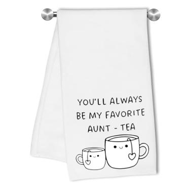 Imagem de Z-synka Toalhas de cozinha fofas Toalha de prato You'll Always Be My Favorite Aunt - Toalha de chá Toalhas de mão absorventes decorativas para banheiro, cozinha, decoração de casa, copo de chá de