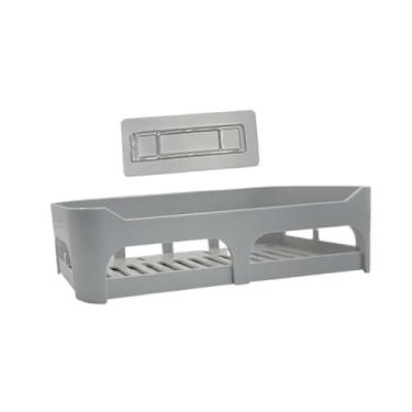 Imagem de Suporte para Shampoo Banheiro Prateleira Organizadora para Banheiro com Adesivo Alta Resistência (RETÂNGULO CINZA,1 UNIDADE)