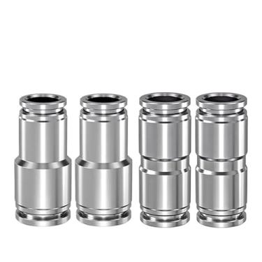 Imagem de 10 peças de aço inoxidável 304 encaixe pneumático PU reto redutor PG conector rápido 4 6 8 10 12 mm compressor de ar junta de mangueira (PU-8)