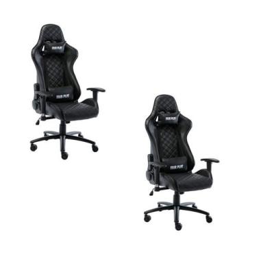 Imagem de Kit 2 Cadeiras Gamer Giratória Fair Play - Espresso Móveis