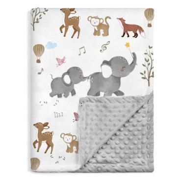 Imagem de Cobertor de bebê BOPRIO 76x102cm Soft Minky Woodland Design