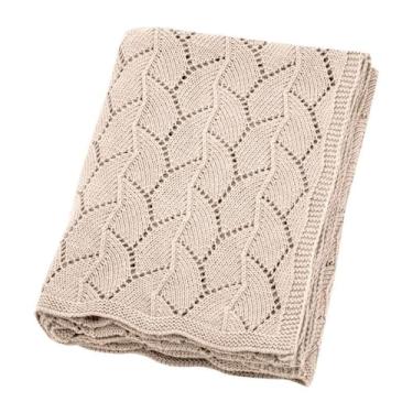 Imagem de Cobertor de bebê Loyfoky 76x102 cm 100% algodão bege