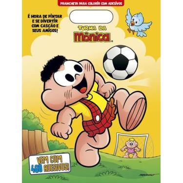 Imagem de Livro - Turma Da Mônica - Prancheta para colorir com adesivos - Cascão