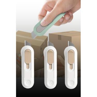 Imagem de Pacote com 3 cortadores de envelope para abridor de cartas - Cortador de envelopes, ferramenta de abridor de correio, abridor de pacotes, material de escritório fofo para mesa (branco)