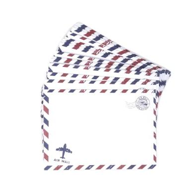 Imagem de Envelopes de correio aéreo branco 50 peças com tema de correio aéreo criativo envelopes de carta de convite para cartas, carta de Natal, cartões postais"