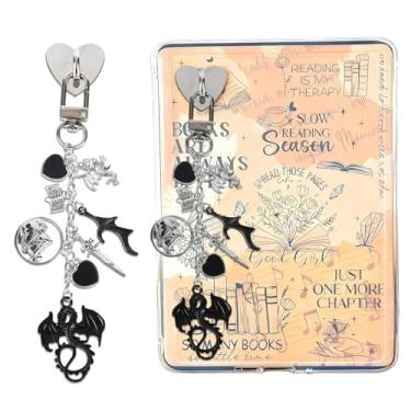 Imagem de TAKEALOOKO Correntes charmosas para Kindle - Pulseiras de pingente de telefone com dragão retrô, presente para amantes de livros e mulheres e homens, compatível com telefones Kindle E-Reader