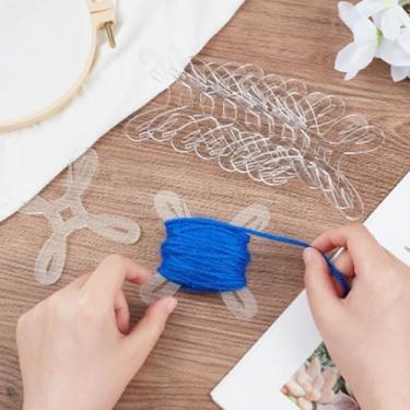 Imagem de 5 peças bobinas de fio tricô costura crochê ferramenta enrolador acrílico transparente organizador de ferramentas para artesanato de costura doméstica