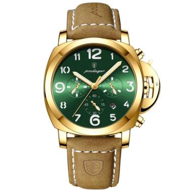 Imagem de Relógio Masculino Casual De Quartzoesportivo à Prova D´agua 3atm Verde Dourado