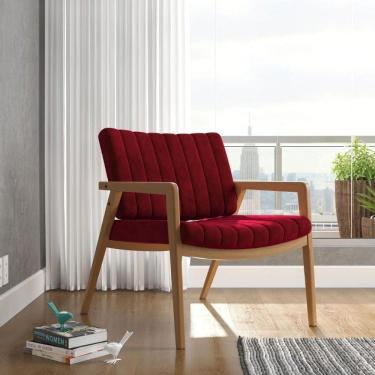 Imagem de Poltrona Decorativa Uxuá Para Sala De Estar Luxo Recepção Confortável