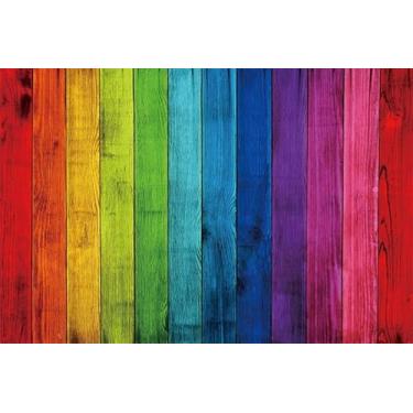 Imagem de ZJRBJB Decoração de madeira arco-íris de 3 x 2,4 m, fundo colorido de madeira, vintage, listras, grafite, LGBT, mês do orgulho, hip hop, pranchas, faixa de aniversário de recém-nascido, cabine