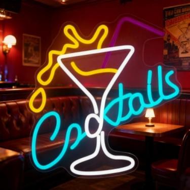 Imagem de Neonawall Neon Sign for Wall Decor Light Up Letters Business Led Sign Birthday Party Gifts Led Decorative Night Signs Room Decor Birthday Party Signs for Bar Club Restaurant Grand Opening (Cocktails)