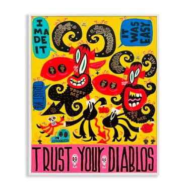 Imagem de Stupell Industries Trust Your Diablos Gray Framed Giclee Art, design por Jorge R. Gutierrez, 76 x 61 cm