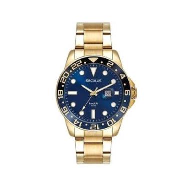 Imagem de RELÓGIO ANALÓGICO CALENDÁRIO AÇO SECULUS-Masculino